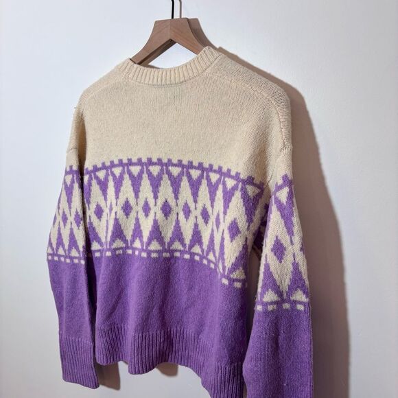 DEREK LAM 10 CROSBY Bonnie Fair Isle Cardigan Wool Blend Boxy Size XS - Picture 14 of 16